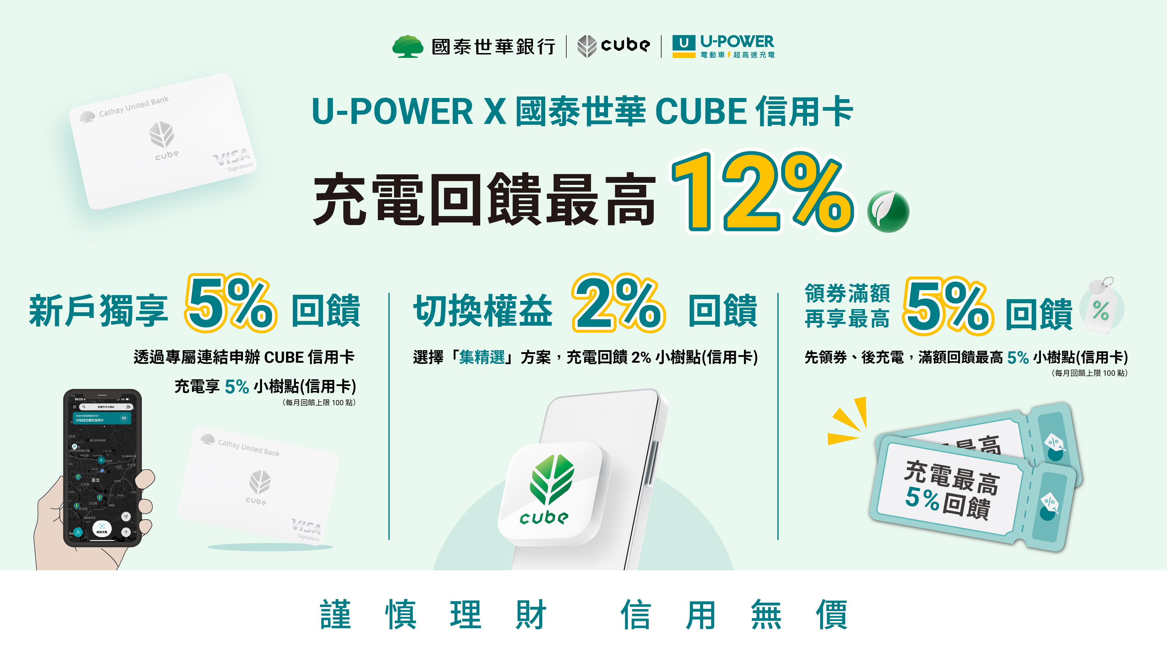 U-POWER X 國泰世華 CUBE信用卡 專屬合作優惠